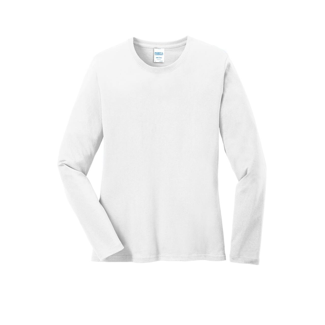 Port & Company® Core Cotton Neutrals Long Sleeve Ladies T-Shirt